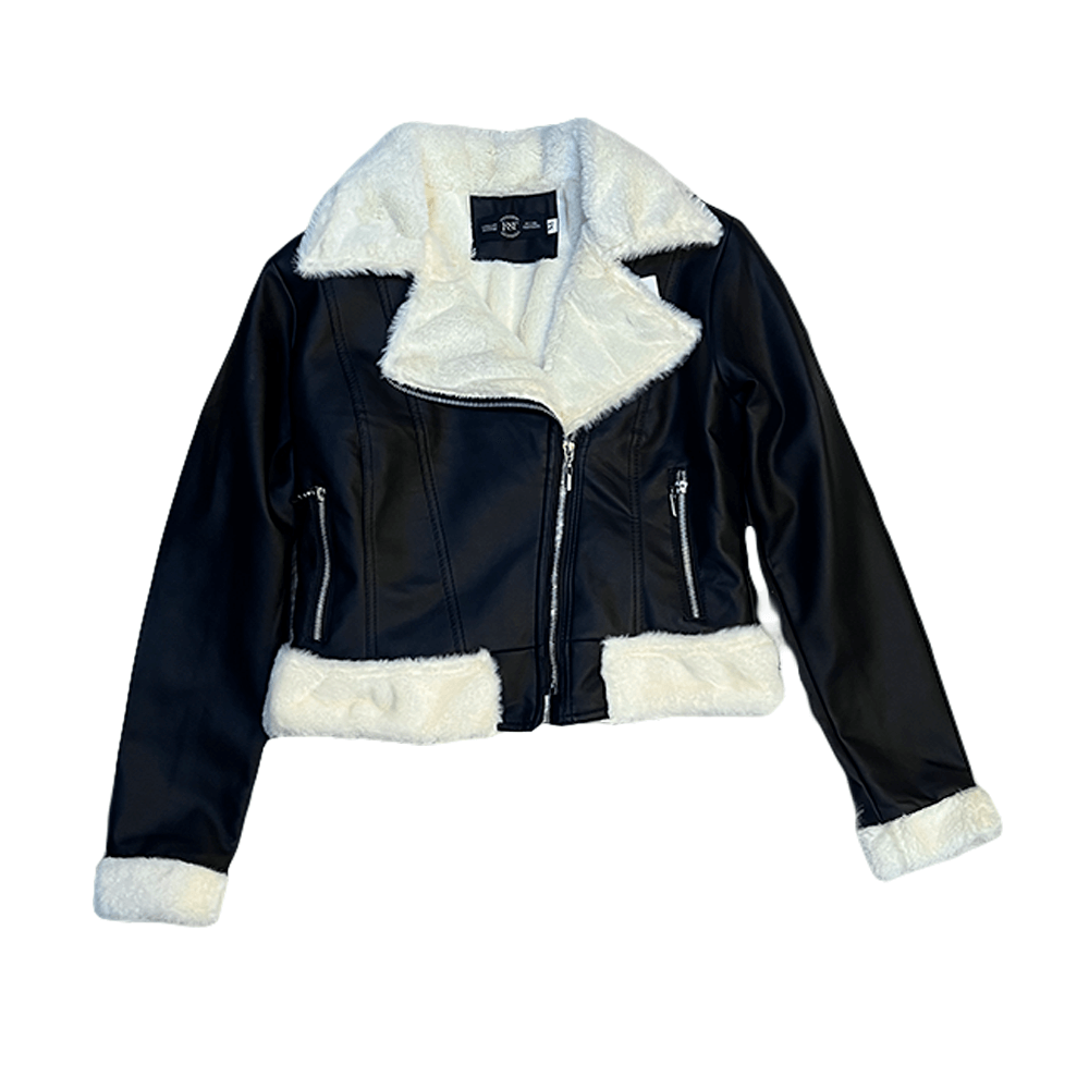 Chaqueta aviadora con forro de borrego Color: Negra-Crema